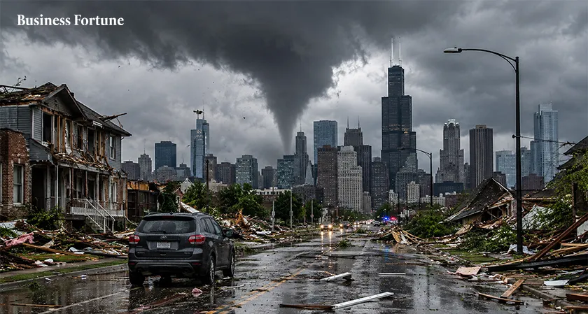  Business Fortune: Storm Hits Chicago Tornadoes Cause Damage 