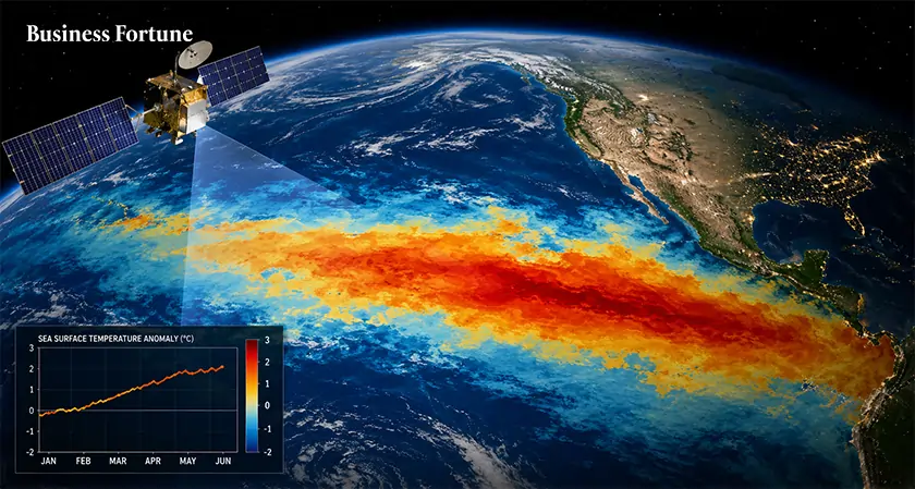  NASA satellite captures Pacific heat wave - Business Fortune 