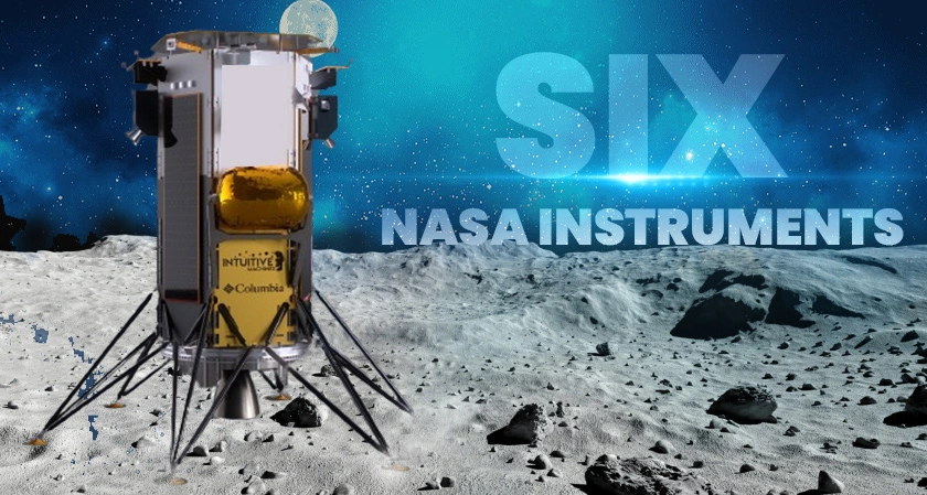 six NASA instruments to the Moon