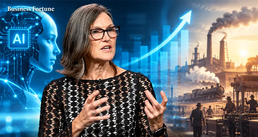  Cathie Wood Says AI Boom Could Outpace the Industrial Revolution 